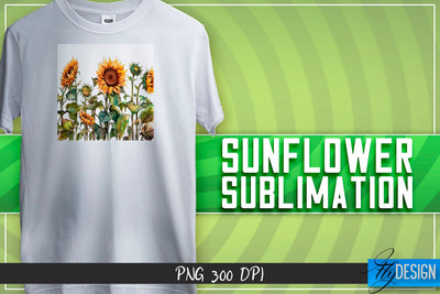 Sunflower Sublimation | Happy Design | T-shirt Design Sublimation Fly Design 