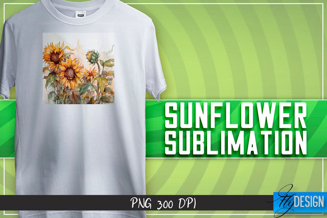 Sunflower Sublimation | Happy Design | T-shirt Design Sublimation Fly Design 