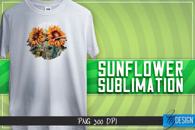 Sunflower Sublimation | Happy Design | T-shirt Design Sublimation Fly Design 