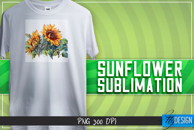 Sunflower Sublimation | Happy Design | T-shirt Design Sublimation Fly Design 