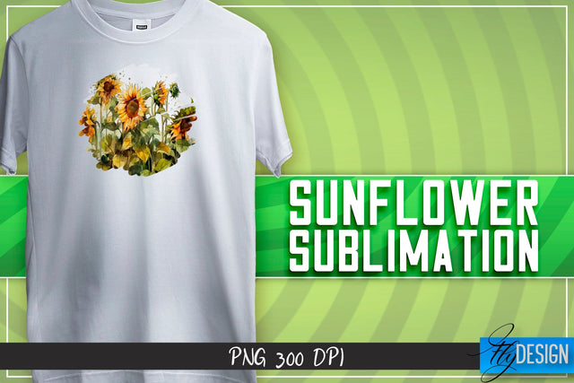 Sunflower Sublimation | Happy Design | T-shirt Design Sublimation Fly Design 