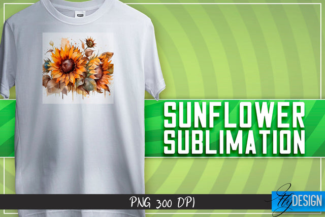 Sunflower Sublimation | Happy Design | T-shirt Design Sublimation Fly Design 