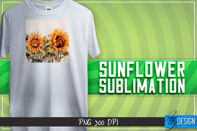 Sunflower Sublimation | Happy Design | T-shirt Design Sublimation Fly Design 