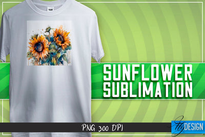 Sunflower Sublimation | Happy Design | T-shirt Design Sublimation Fly Design 
