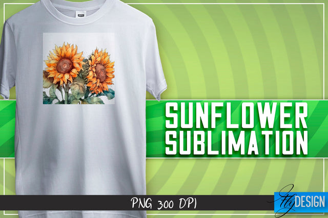 Sunflower Sublimation | Happy Design | T-shirt Design Sublimation Fly Design 