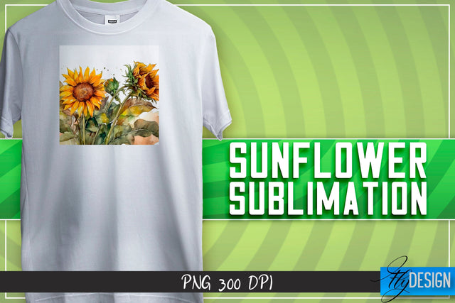 Sunflower Sublimation | Happy Design | T-shirt Design Sublimation Fly Design 