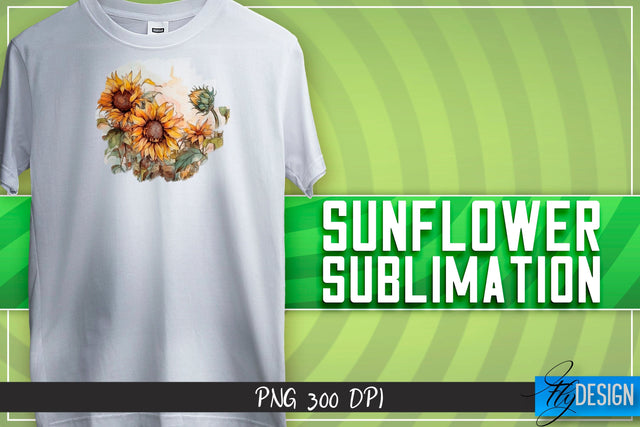 Sunflower Sublimation | Happy Design | T-shirt Design Sublimation Fly Design 