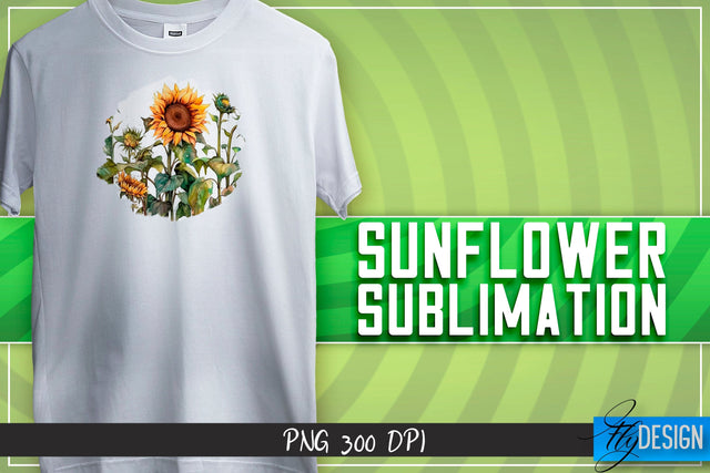 Sunflower Sublimation | Happy Design | T-shirt Design Sublimation Fly Design 