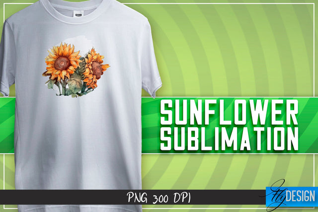 Sunflower Sublimation | Happy Design | T-shirt Design Sublimation Fly Design 
