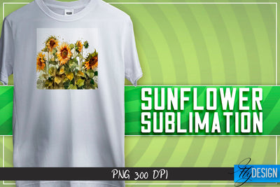Sunflower Sublimation | Happy Design | T-shirt Design Sublimation Fly Design 