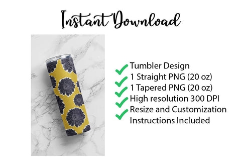 Sunflower sublimation skinny tumbler wrap Sublimation Sharia Morton Designs 