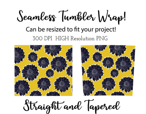 Sunflower sublimation skinny tumbler wrap Sublimation Sharia Morton Designs 