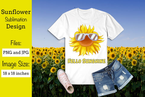Sunflower Sublimation | Sunflower | Watercolor Sunflower SVG Angel Lynne Designs 