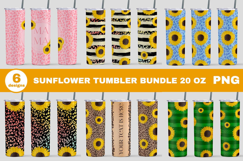 Sunflower sublimation tumbler bundle Sublimation KMarinaDesign 