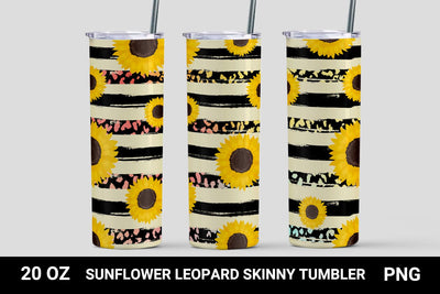 Sunflower sublimation tumbler wrap, 20 oz skinny tumbler Sublimation KMarinaDesign 