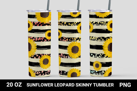 Sunflower sublimation tumbler wrap, 20 oz skinny tumbler Sublimation KMarinaDesign 