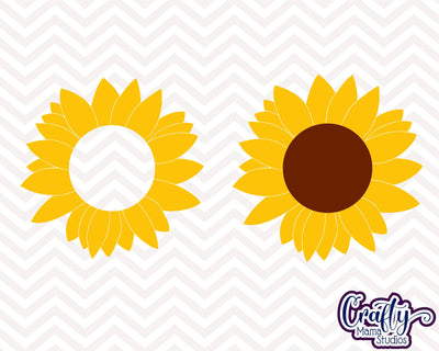 Sunflower - Sunflower Monogram - Summer Flower SVG Crafty Mama Studios 