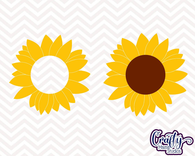 Sunflower - Sunflower Monogram - Summer Flower SVG Crafty Mama Studios 