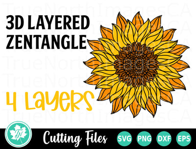 Sunflower SVG | 3D Sunflower SVG | Mandala SVG SVG TrueNorthImagesCA 