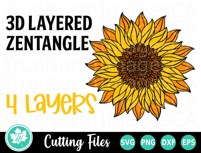Sunflower SVG | 3D Sunflower SVG | Mandala SVG SVG TrueNorthImagesCA 