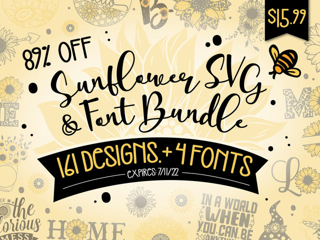 Sunflower SVG and Font Bundle Bundle So Fontsy Design Shop 