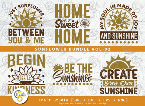 Sunflower SVG Bundle, Half Sunflower Svg, Summer Svg, Motivational Saying Svg, Sunflower Quotes, Sunflower Cutting File SVG ETC Craft 
