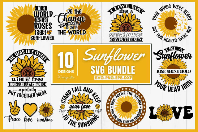Sunflower SVG Bundle, Sunflower Bundle SVG DESIGNISTIC 