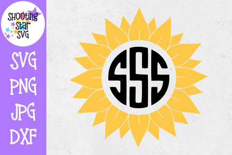 Sunflower SVG Bundle - Sunflower Monogram SVG SVG ShootingStarSVG 