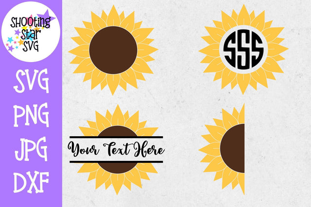 Sunflower SVG Bundle - Sunflower Monogram SVG SVG ShootingStarSVG 
