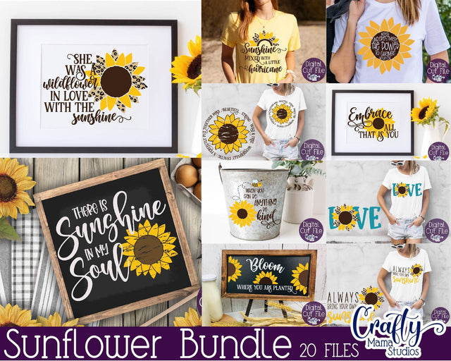 Sunflower Svg Bundle, Sunflower Quote Svg, Summer Flower SVG Crafty Mama Studios 