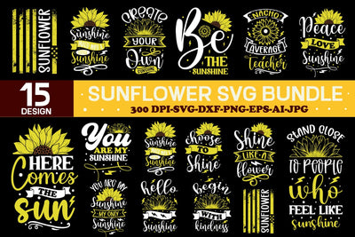Sunflower Svg Bundle, Sunflower SVG, Flower Svg, Monogram Svg, Half Sunflower Svg, SVG designmaster24 