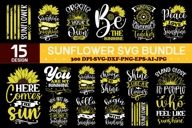 Sunflower Svg Bundle, Sunflower SVG, Flower Svg, Monogram Svg, Half Sunflower Svg, SVG designmaster24 
