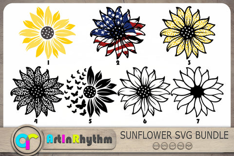 Sunflower Svg Bundle, Sunflowers Svg, Flowers Svg, Flower Clipart, Floral Svg SVG Artinrhythm shop 