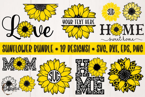 Sunflower SVG Bundle SVG Caffeinated SVGs 