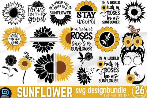 Sunflower SVG Bundle SVG DESIGNISTIC 