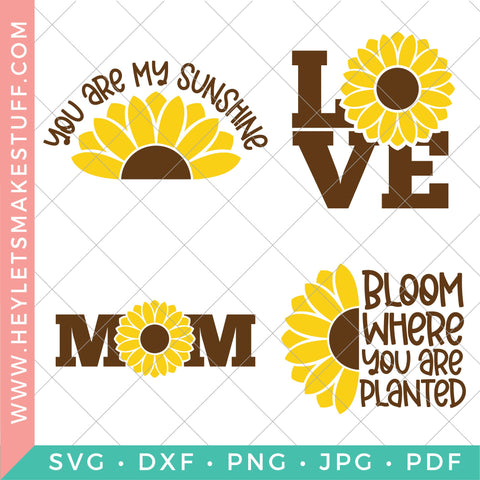 Sunflower SVG Bundle SVG Hey Let's Make Stuff 