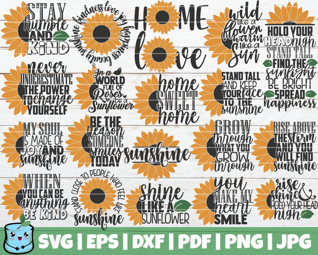 Sunflower SVG Bundle SVG MintyMarshmallows 