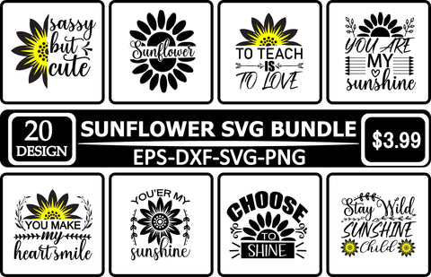 Sunflower SVG Bundle SVG Shahin alam 