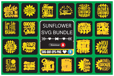 Sunflower SVG Bundle SVG Shahin alam 