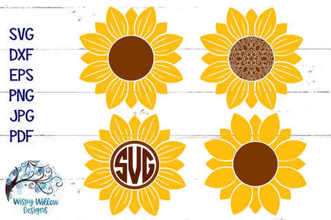 Sunflower SVG Bundle SVG Wispy Willow Designs 
