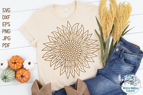 Sunflower SVG Bundle SVG Wispy Willow Designs 