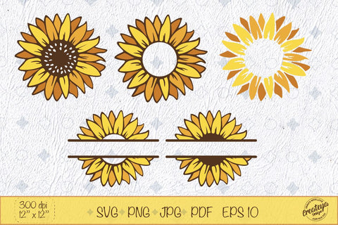Sunflower SVG bundle with Sunflower quotes, Be kind and words, welcome, love and home SVG Createya Design 