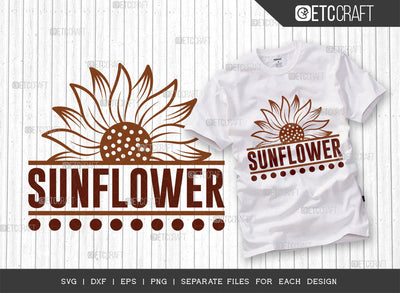 Sunflower SVG Cut File, Flower svg, Floral Svg, Summer Svg, Half Sunflower Svg, Sunflower Quotes, ETC T00270 SVG ETC Craft 