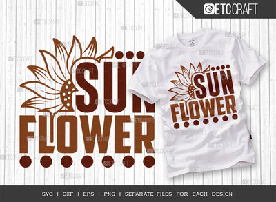 Sunflower SVG Cut File, Flower svg, Floral Svg, Summer Svg, Half Sunflower Svg, Sunflower Quotes, ETC T00270 SVG ETC Craft 