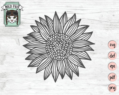 Sunflower SVG Cut File SVG Wild Pilot 