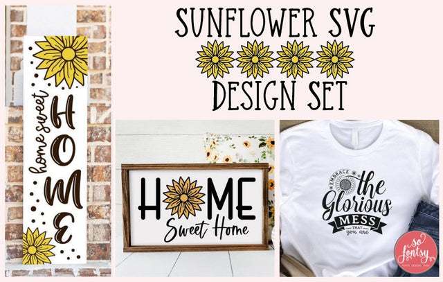 Sunflower SVG Design Set SVG So Fontsy Design Shop 