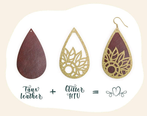 Sunflower svg, Earring svg, Floral svg, Sunflower earrings, Earrings svg, Leather earring svg, Earring cut file, Teardrop earrings svg SVG CutLeafSvg 