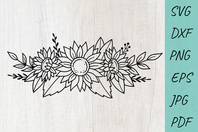 Sunflower SVG file, Flowers SVG, Files for Cricut, Cut File SVG Irina Ostapenko 