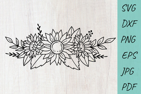 Sunflower SVG file, Flowers SVG, Files for Cricut, Cut File - So Fontsy