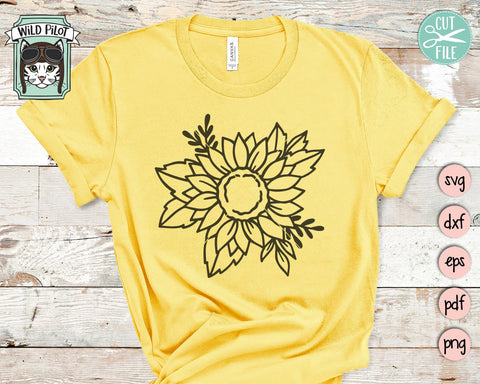 Sunflower SVG Files, Flower SVG, Sunflower Bundle svg, Floral Cut File, Sunflower Border SVG, Sunflower Frame SVG, Cow Skull SVG, Pumpkin Cut File, Cowboy Boots SVG SVG Wild Pilot 
